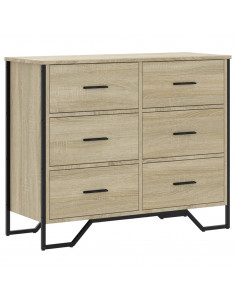 Cassettiera Rovere Sonoma 91x35,5x74,5 cm in Truciolato 2