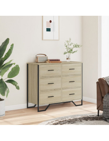 Cassettiera Rovere Sonoma 91x35,5x74,5 cm in Truciolato