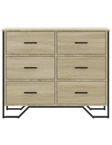 Cassettiera Rovere Sonoma 91x35,5x74,5 cm in Truciolato