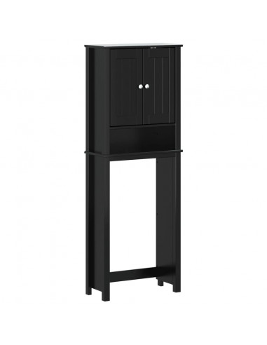 Portaoggetti Sopra WC BERG Nero 60x27x164,5 cm Legno Massello