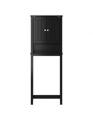 Portaoggetti Sopra WC BERG Nero 60x27x164,5 cm Legno Massello