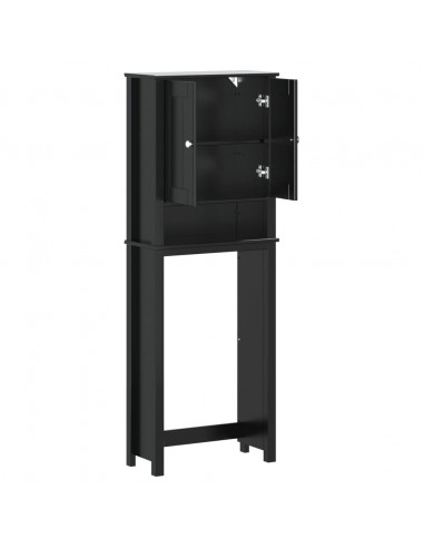Portaoggetti Sopra WC BERG Nero 60x27x164,5 cm Legno Massello