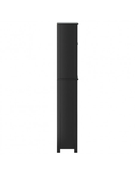 Portaoggetti Sopra WC BERG Nero 60x27x164,5 cm Legno Massello