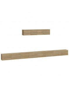 Set di Mobili Porta TV 6 pz Rovere Sonoma in Legno Multistrato 2