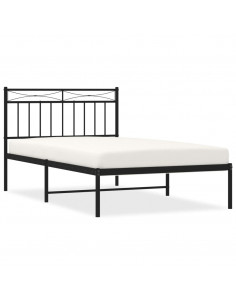 Giroletto con Testiera in Metallo Nero 107x203 cm 2