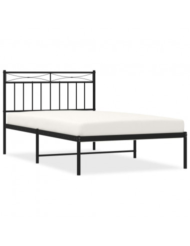 Giroletto con Testiera in Metallo Nero 107x203 cm