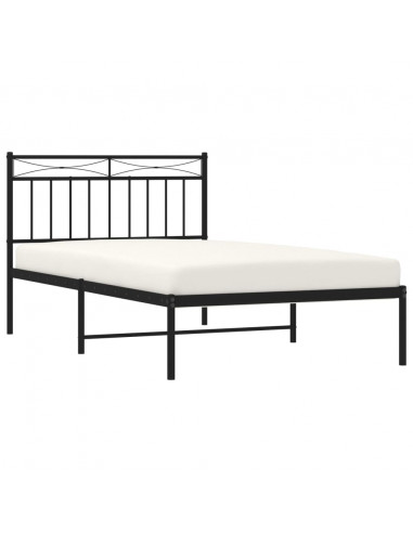 Giroletto con Testiera in Metallo Nero 107x203 cm