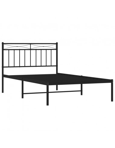 Giroletto con Testiera in Metallo Nero 107x203 cm