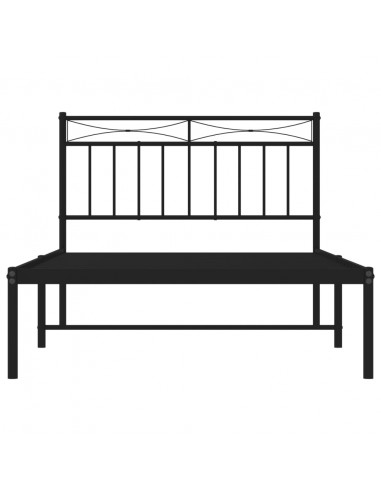 Giroletto con Testiera in Metallo Nero 107x203 cm