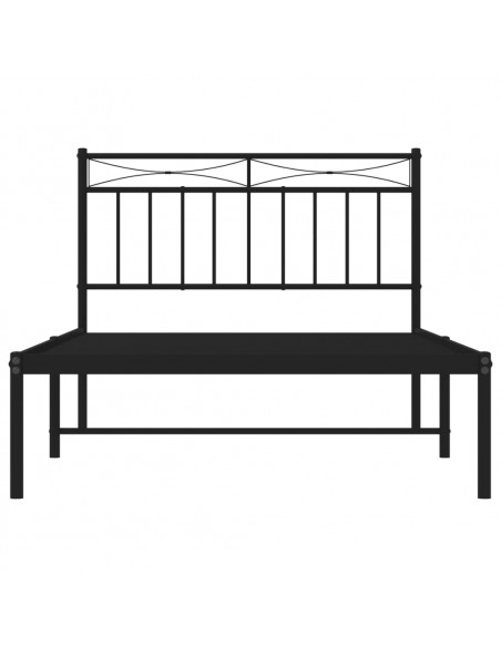 Giroletto con Testiera in Metallo Nero 107x203 cm