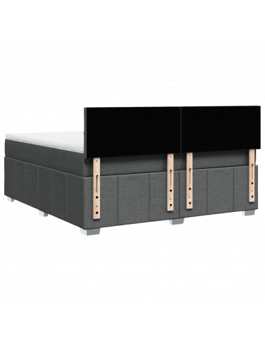 Giroletto a Molle con Materasso Grigio Scuro 180x200 cm Tessuto