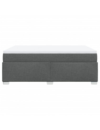 Giroletto a Molle con Materasso Grigio Scuro 140x200cm Tessuto