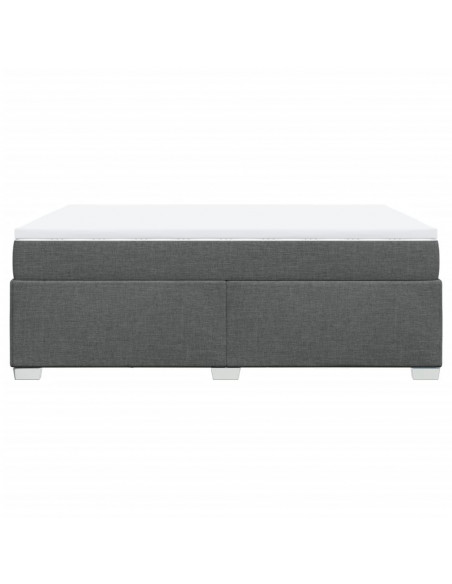 Giroletto a Molle con Materasso Grigio Scuro 140x200cm Tessuto