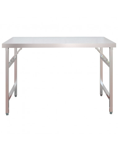 Tavolo Lavoro Cucina con Ripiano 120x60x115 cm Acciaio Inox