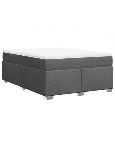 Giroletto a Molle con Materasso Grigio Scuro 140x200cm Tessuto