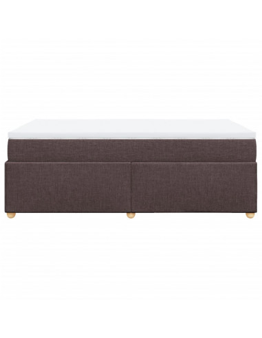 Giroletto a Molle con Materasso Marrone Scuro 120x200cm Tessuto