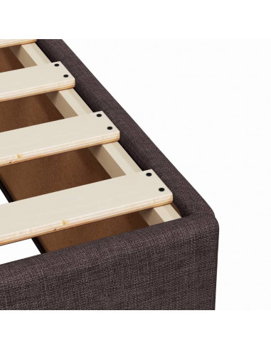 Giroletto a Molle con Materasso Marrone Scuro 120x200cm Tessuto