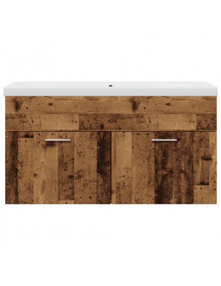Mobile da Bagno con Lavabo Integrato Legno Antico