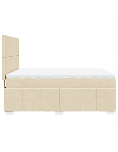 Giroletto a Molle con Materasso Crema 160x200 cm in Tessuto