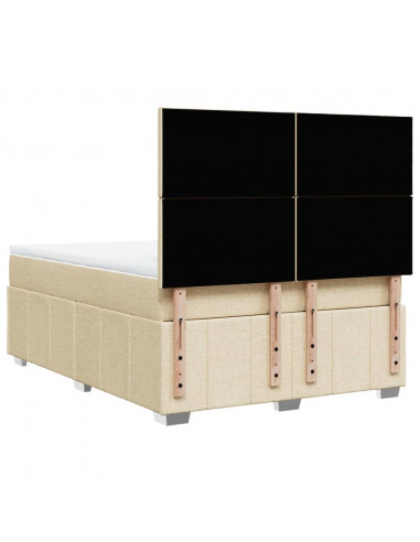 Giroletto a Molle con Materasso Crema 160x200 cm in Tessuto