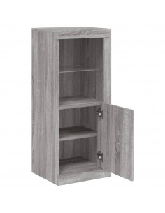 Credenza con Luci LED Grigio Sonoma 41x37x100 cm 2