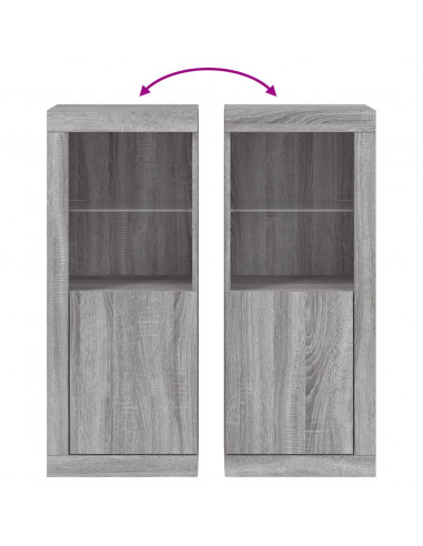 Credenza con Luci LED Grigio Sonoma 41x37x100 cm