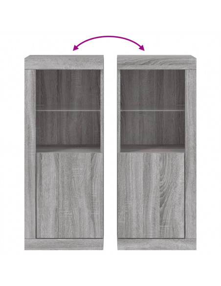 Credenza con Luci LED Grigio Sonoma 41x37x100 cm