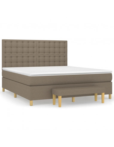 Giroletto a Molle con Materasso Tortora 180x200 cm in Tessuto