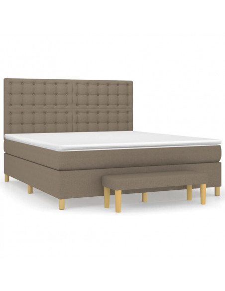 Giroletto a Molle con Materasso Tortora 180x200 cm in Tessuto