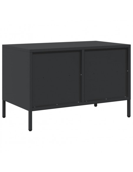 Mobile TV Nero 68x39x43,5cm in Acciaio Laminato a Freddo