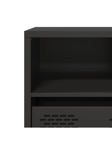 Mobile TV Nero 68x39x43,5cm in Acciaio Laminato a Freddo