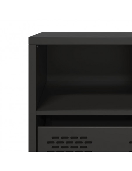 Mobile TV Nero 68x39x43,5cm in Acciaio Laminato a Freddo
