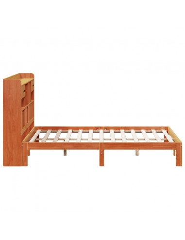 Letto Libreria senza Materasso Marrone Cera 180x200 cm in Pino