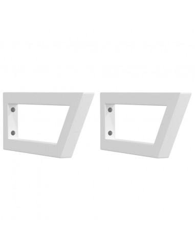 Reggimensole per Lavabo 2 pz Bianche Trapezio in Acciaio