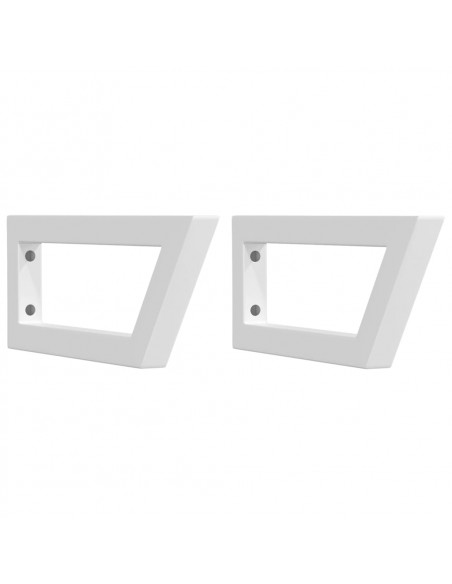 Reggimensole per Lavabo 2 pz Bianche Trapezio in Acciaio
