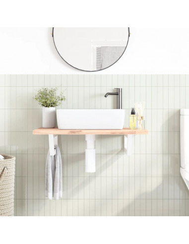 Reggimensole per Lavabo 2 pz Bianche Trapezio in Acciaio