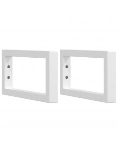 Reggimensole per Lavabo 2 pz Bianche Rettangolari in Acciaio 2