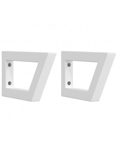 Reggimensole per Lavabo 2 pz Bianche Trapezio in Acciaio