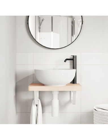 Reggimensole per Lavabo 2 pz Bianche Trapezio in Acciaio