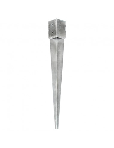 Picchetti di Terra 6 pz Argento 12x12x89 cm in Acciaio Zincato