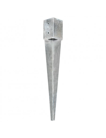 Picchetti di Terra 6 pz Argento 10x10x76 cm in Acciaio Zincato