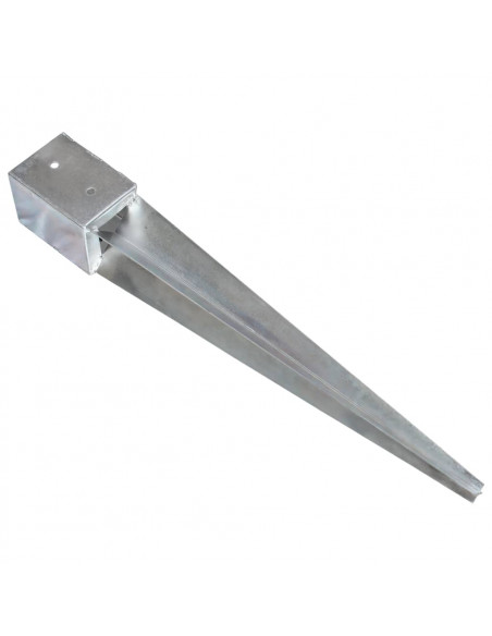 Picchetti di Terra 6 pz Argento 10x10x76 cm in Acciaio Zincato