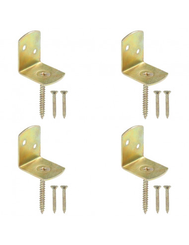 Staffe per Pannello di Recinzione 4 pz a L in Metallo Zincato