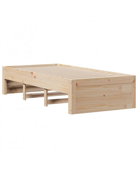 Giroletto senza Materasso con Cassetti 90x190 cm Massello Pino