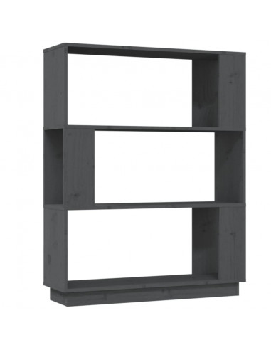Libreria/Divisorio Grigio 80x25x101 cm Legno Massello di Pino