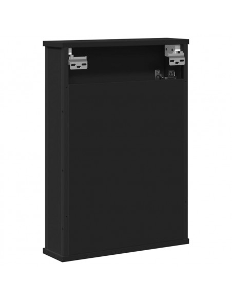 Mobile da Bagno con Specchio Nero 42x12x60 cm Legno Multistrato