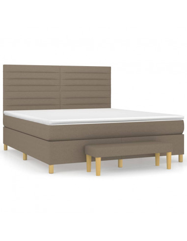 Giroletto a Molle con Materasso Tortora 180x200 cm in Tessuto