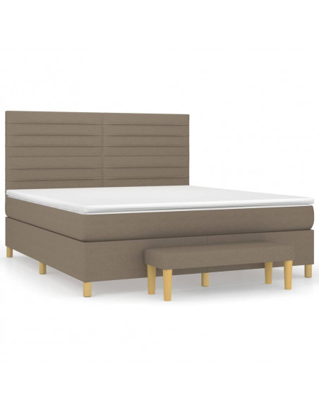 Giroletto a Molle con Materasso Tortora 180x200 cm in Tessuto