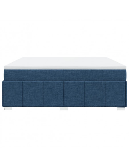 Giroletto a Molle con Materasso Blu 200x200 cm in Tessuto