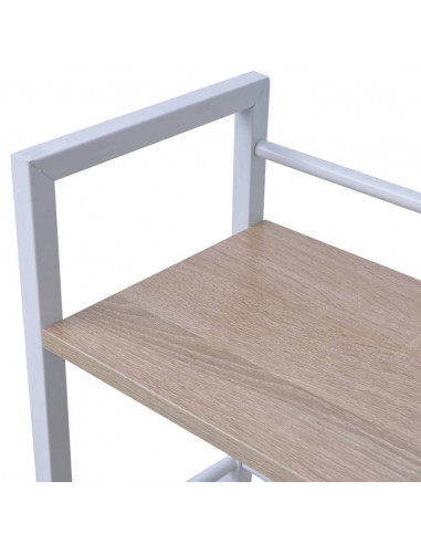 Scrivania con Libreria a 4 Livelli Rovere